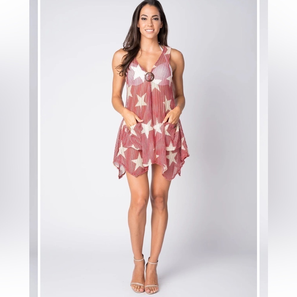 Paradise USA Slither Away Star Dress in Red size XS/S